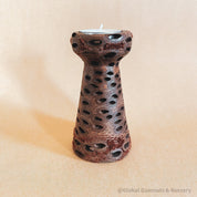 Tall Vase Banksia Tea Light Candle: Elegant banksia vase with tealight holder.