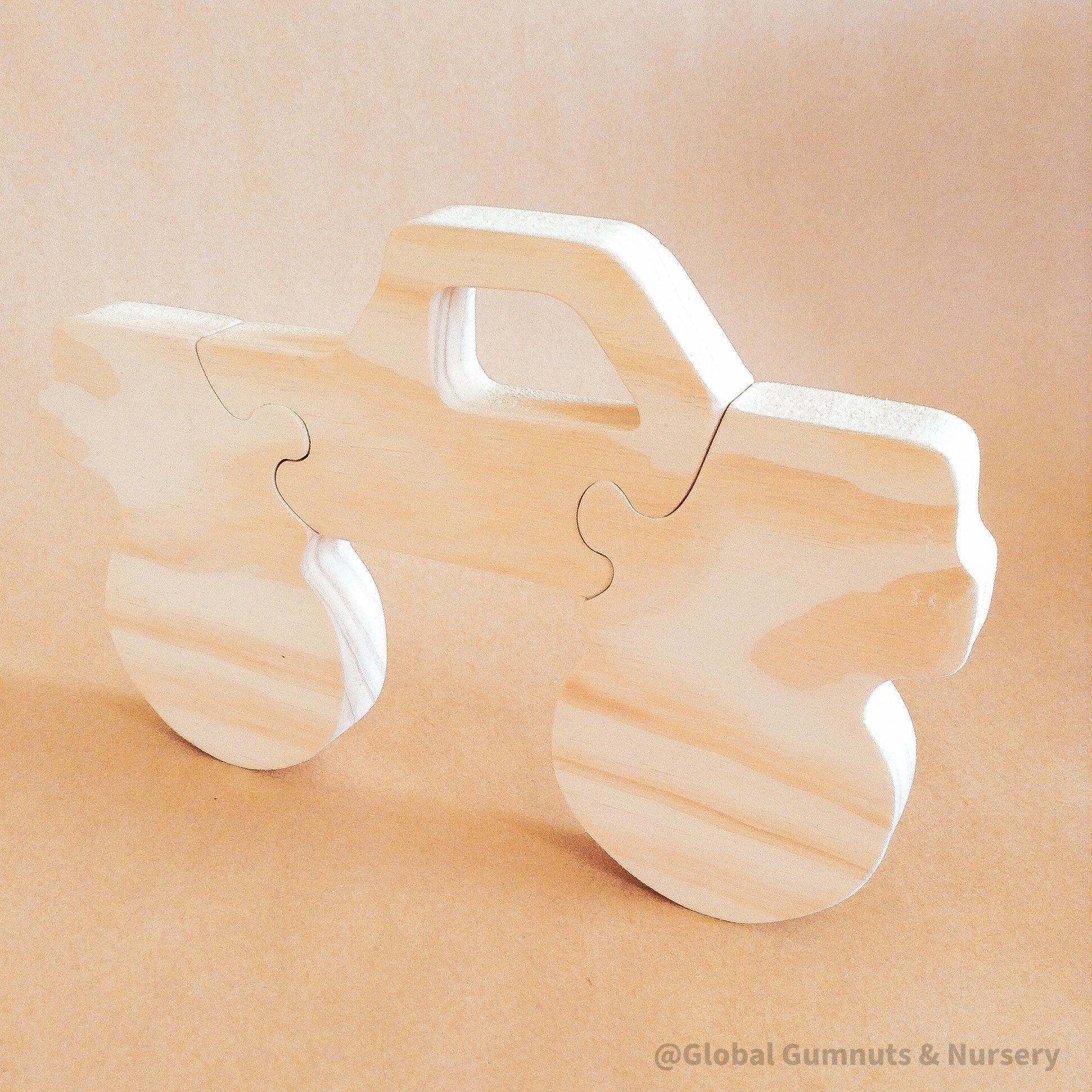 Monster Truck Puzzle – Handmade in Australia: A sturdy wooden monster truck puzzle for kids who love vehicle-themed play.