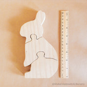 Tall Bunny Puzzle – Handmade in Australia: Three-piece wooden bunny puzzle, great for Easter or as an Australian handmade gift.