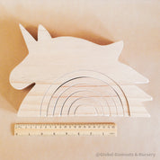 Wooden Unicorn Rainbow – Seven-Piece Set: Magical seven-piece wooden unicorn set, ideal for imaginative play or decor.