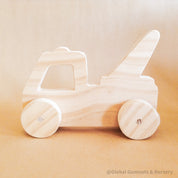 Tow Truck Push Pull Toy – My First Car Gift: Wooden tow truck toy designed for toddlers, perfect for imaginative play.