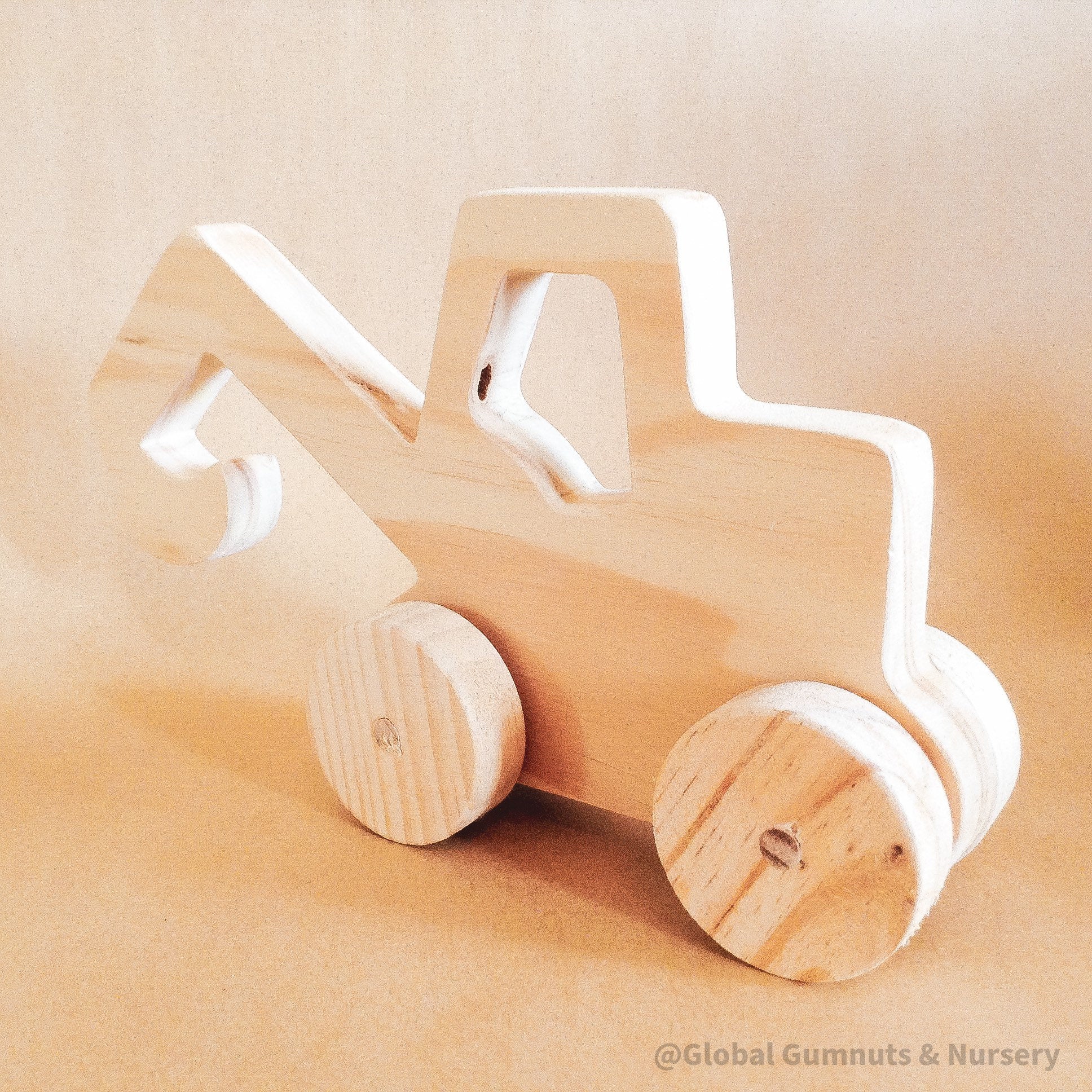Digger Push Pull Toy – Handmade Wood Truck: Wooden digger toy, ideal for pretend play, vehicle-themed fun, or gifts.