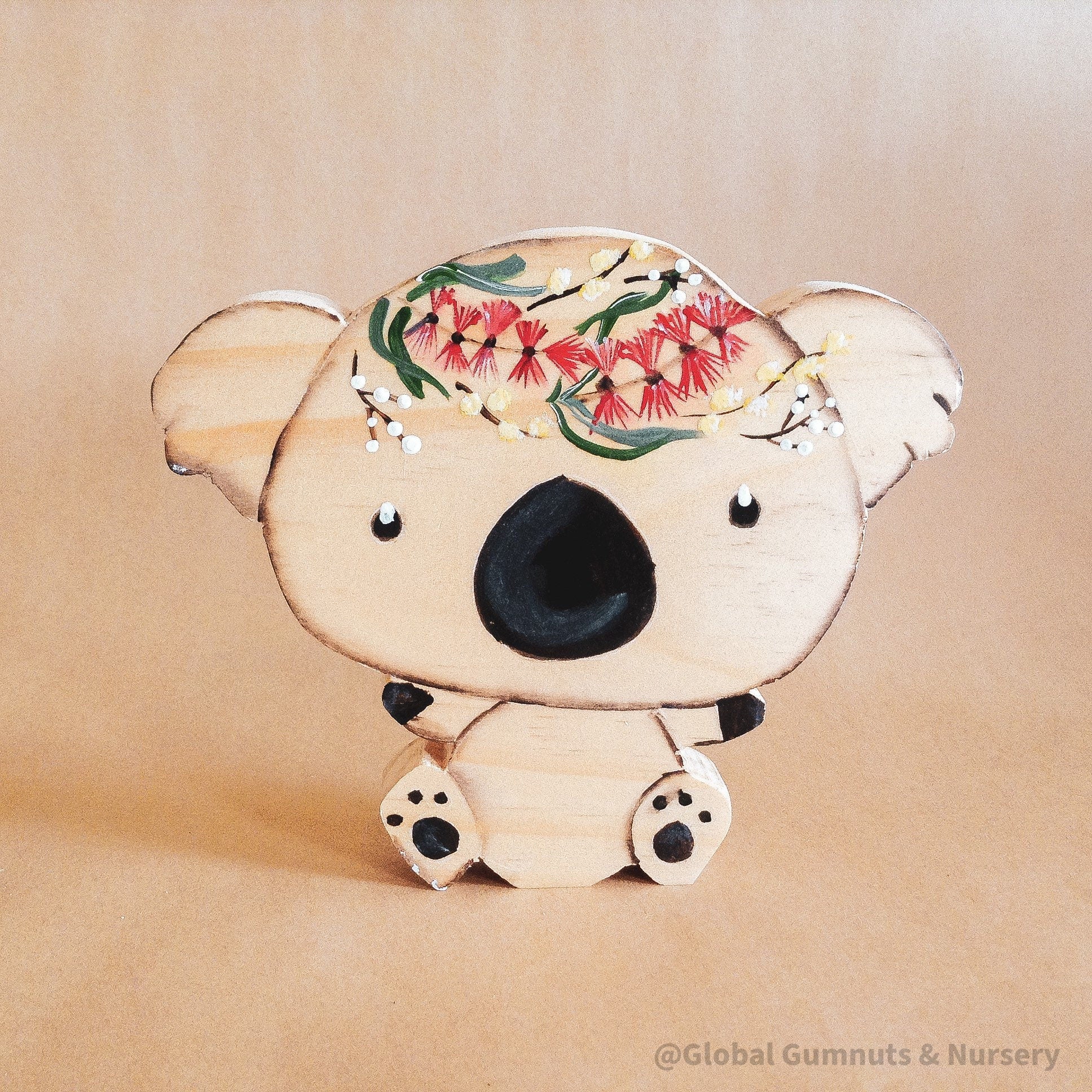 Koala shelfie, a handmade decor piece celebrating the Australian koala.
