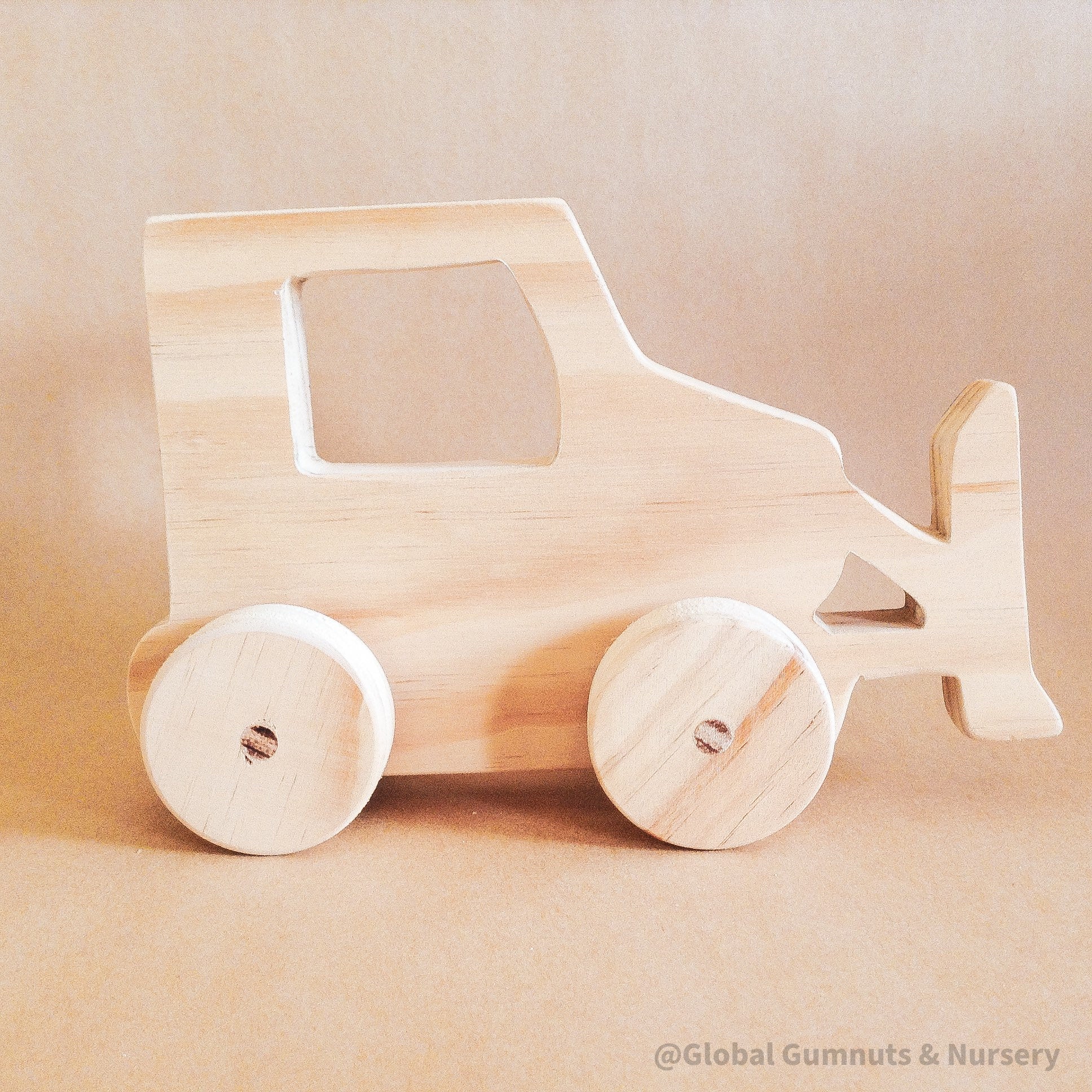 Bulldozer Wooden Toy – My First Car Gift: Wooden bulldozer toy for toddlers, designed to foster imagination and vehicle play.