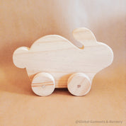 Handmade Wooden Bunny: Wooden bunny for Easter-themed play or decoration.