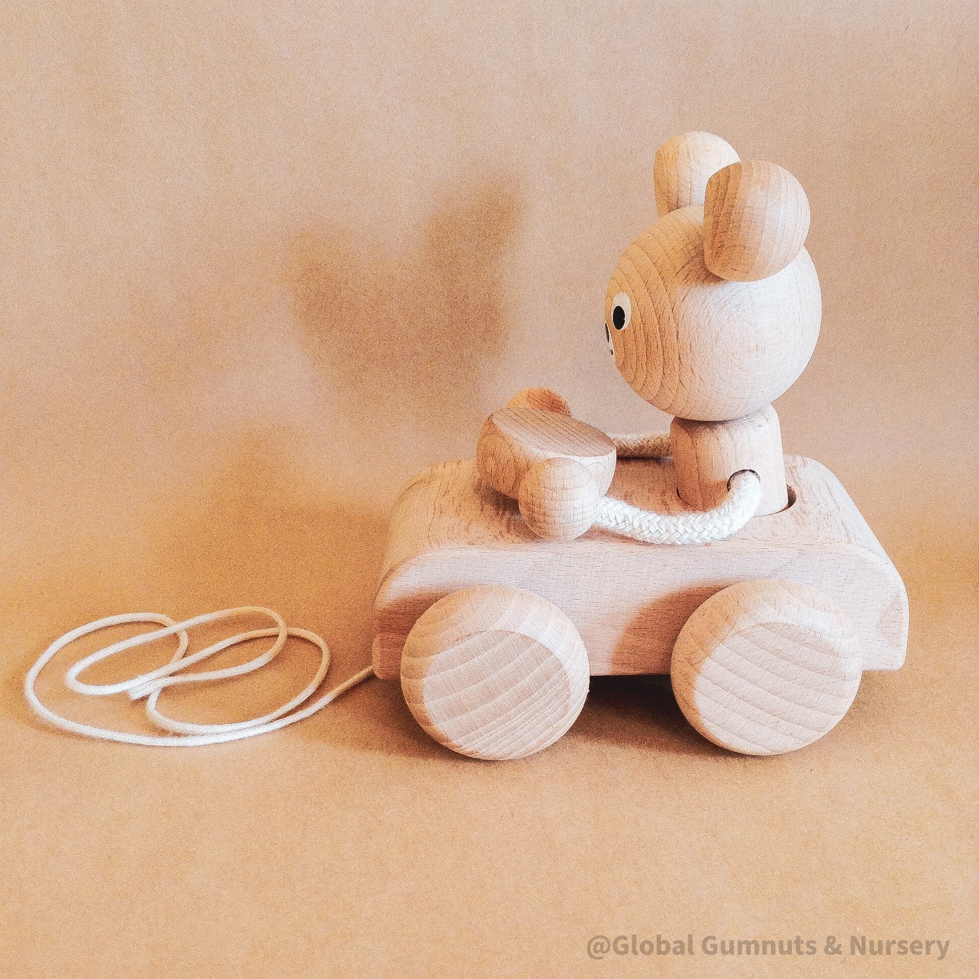 Whimsical wooden push-pull toy, handcrafted and eco-friendly fun for kids.