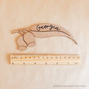 Gumleaf Laser Cut Embellishments: Personalized name tags for weddings or gifts.
