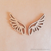 Wooden fairy wings for peg dolls (set of 2, 6cm), a whimsical crafting supply.