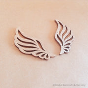 Wooden fairy wings for peg dolls (set of 2, 6cm), a whimsical crafting supply.