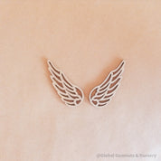 Wooden fairy wings for peg dolls (set of 2, 6cm), a whimsical crafting supply.