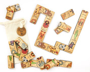 Heads and Tails game featuring Australian native animals, a wooden Montessori toy for fun learning.