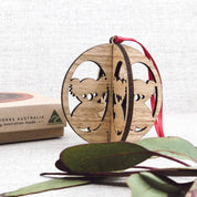 Koala-shaped bauble ornament, a handcrafted Australian timer-made decoration.
