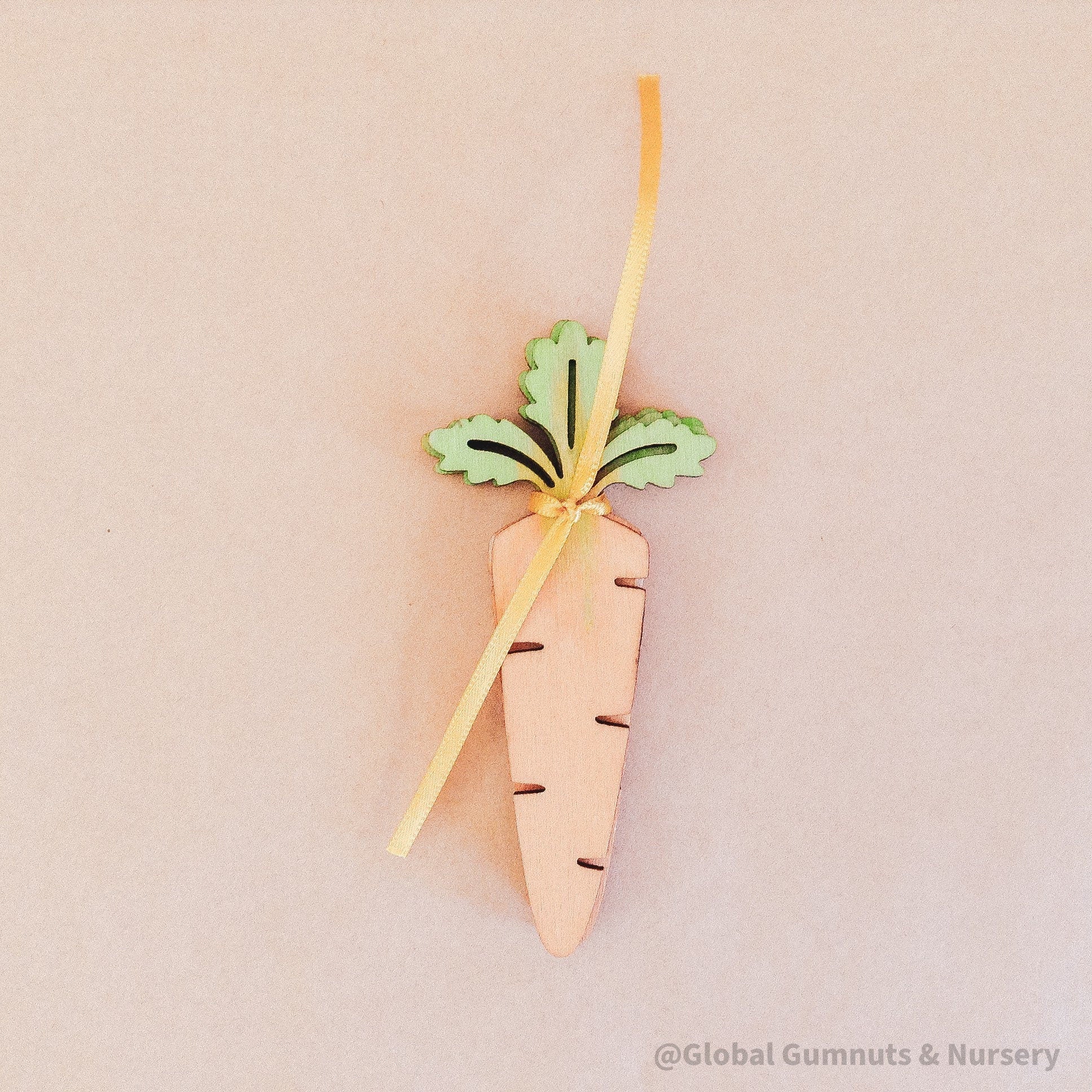 Wooden Carrots: Eco-friendly, water-coloured wooden carrots.