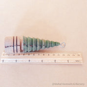 Vintage-inspired handcrafted wood turner Christmas tree, wooden with a hook.
