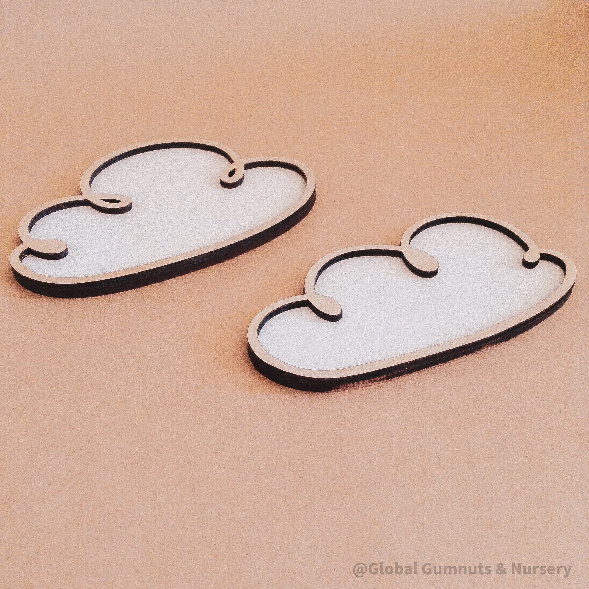 Wood cloud decor piece, great for small world play or display.
