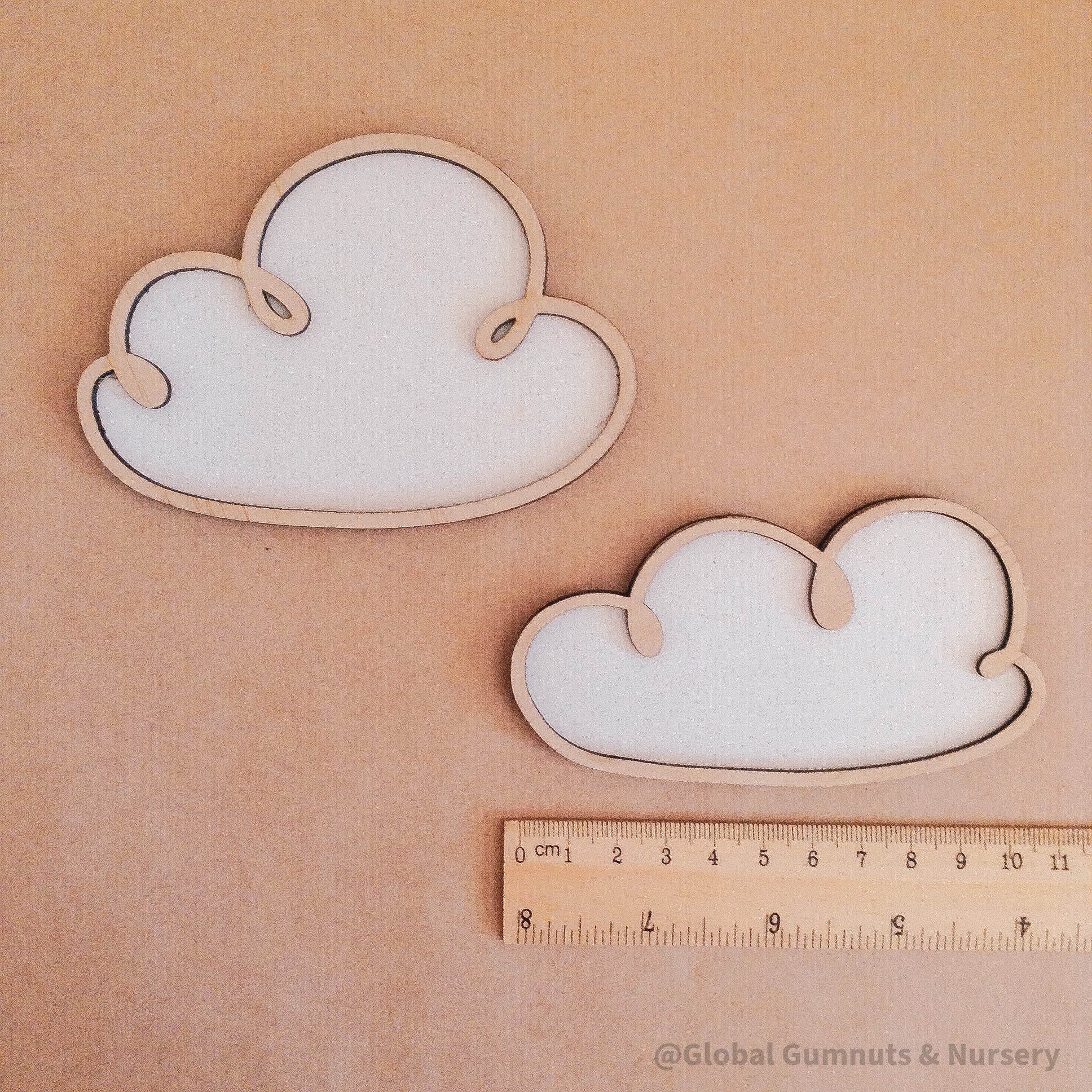 Wood cloud decor piece, great for small world play or display.