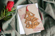 Unique Australian timber decoration gift and card, includes an art card and envelope.