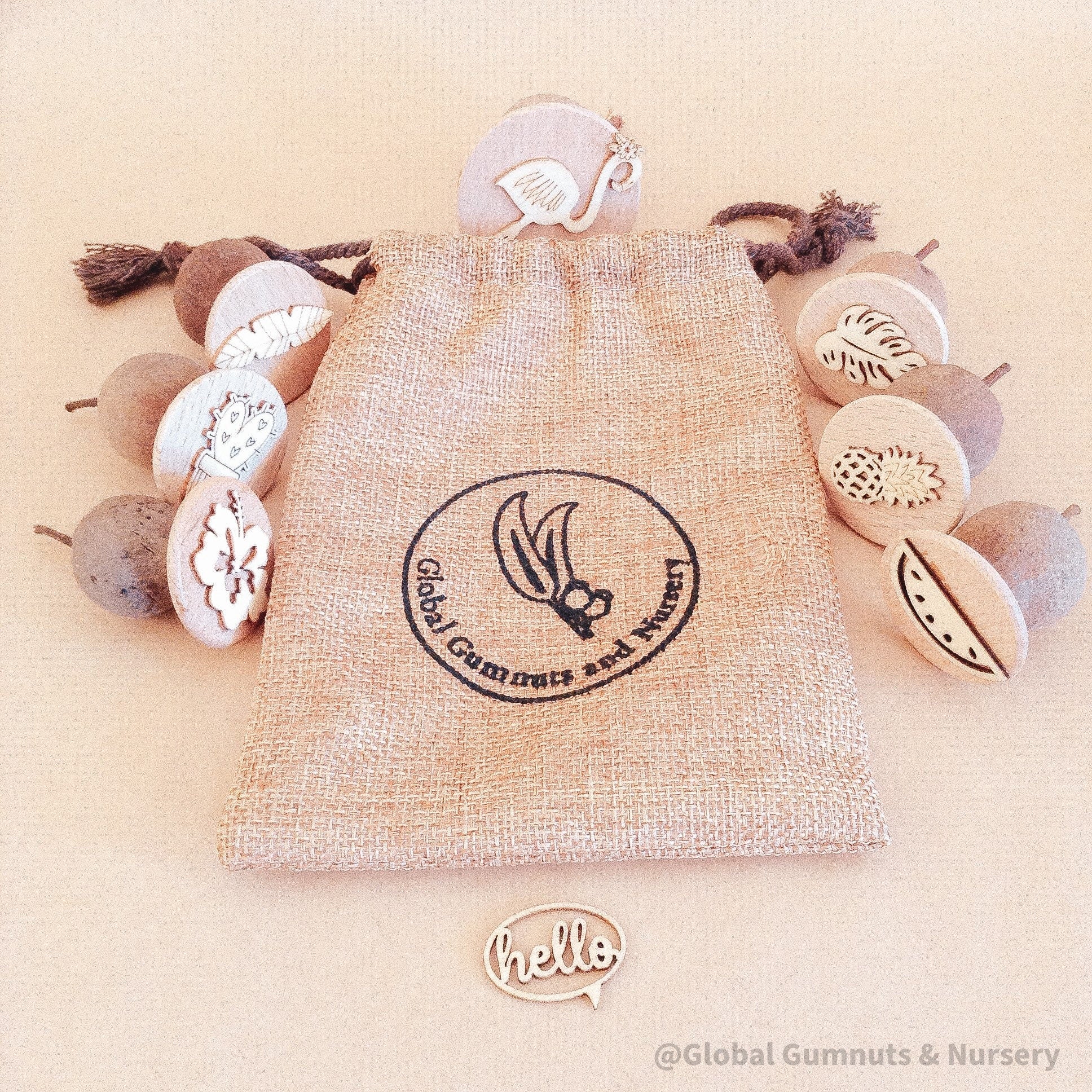 Flamingo Fun Stamp Set: 7-piece nature-inspired stamp set with a flamingo theme.