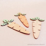 Wooden Carrots: Eco-friendly, water-coloured wooden carrots.