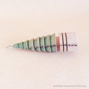 Vintage-inspired handcrafted wood turner Christmas tree, wooden with a hook.