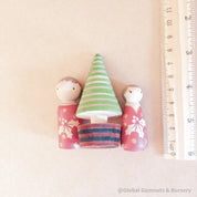 Peg people and tree set, hand-painted and crafted by a local wood turner.
