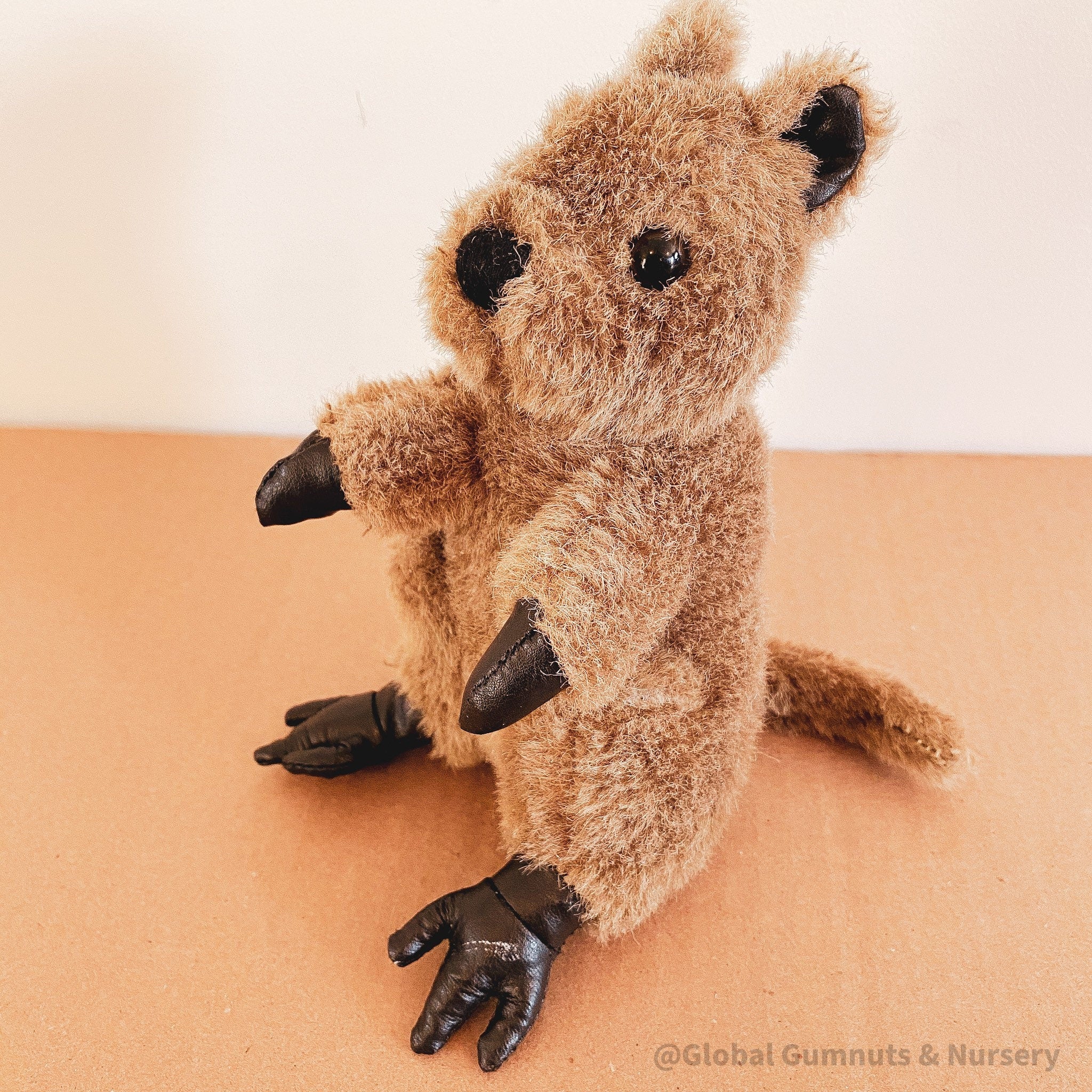 Handcrafted felt quokka, your charming Aussie friend. A small, adorable addition to imaginative play or unique gifts.