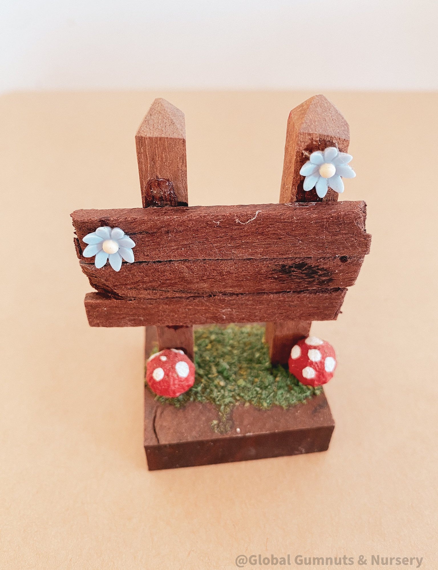 Dainty handmade fairy garden signs, crafted in WA Southwest, perfect for magical garden setups or whimsical decor.