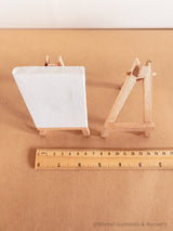 Ensemble chevalet miniature en bois et toile