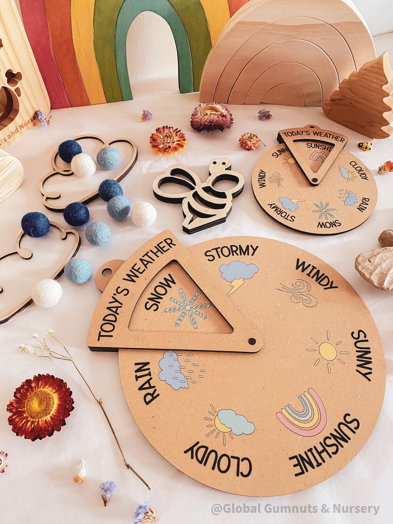 Daily Weather Wheel: Spinner dial for learning about daily weather.
