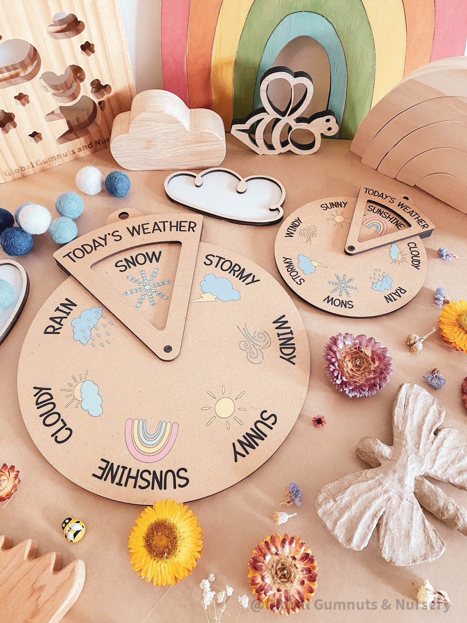 Daily Weather Wheel: Spinner dial for learning about daily weather.
