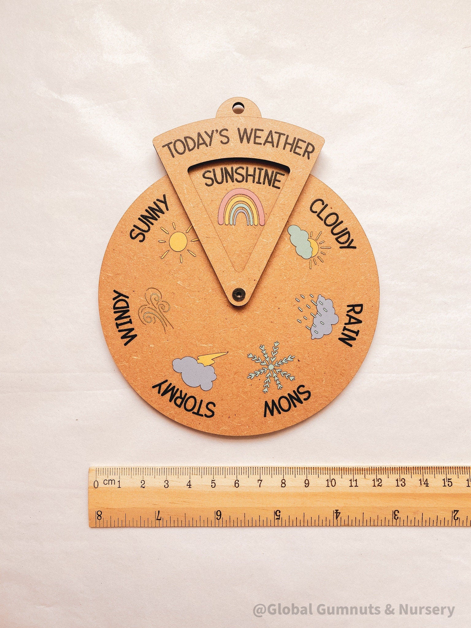 Daily Weather Wheel: Spinner dial for learning about daily weather.