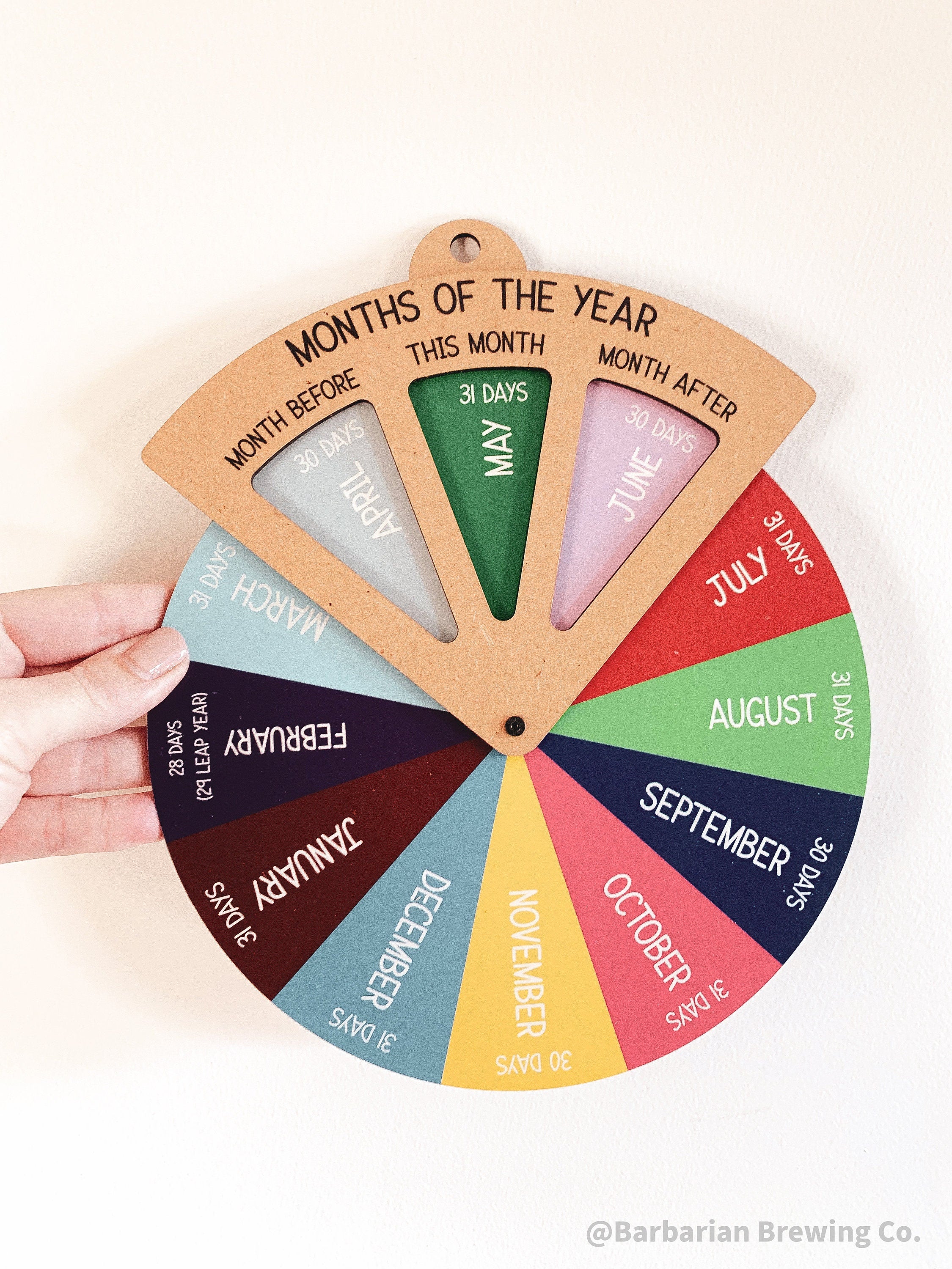 Months of the Year Wheel: Interactive spinner wheel to teach the months.