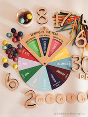 Months of the Year Wheel: Interactive spinner wheel to teach the months.