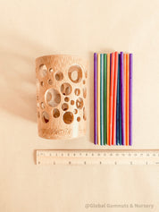 Mini Flower Display with Stand: Floral decor with a stand for small-world scenes and displays.