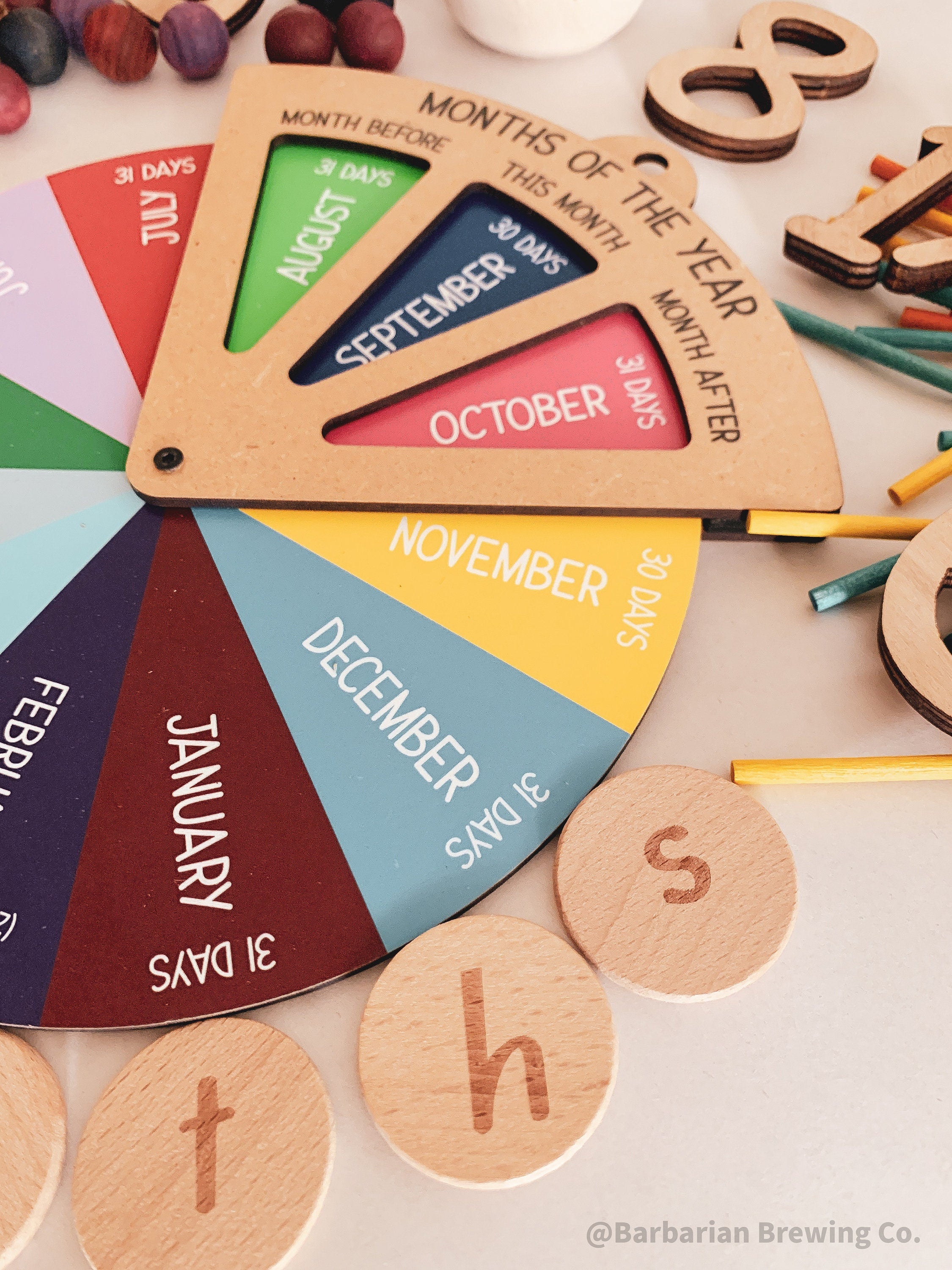 Months of the Year Wheel: Interactive spinner wheel to teach the months.