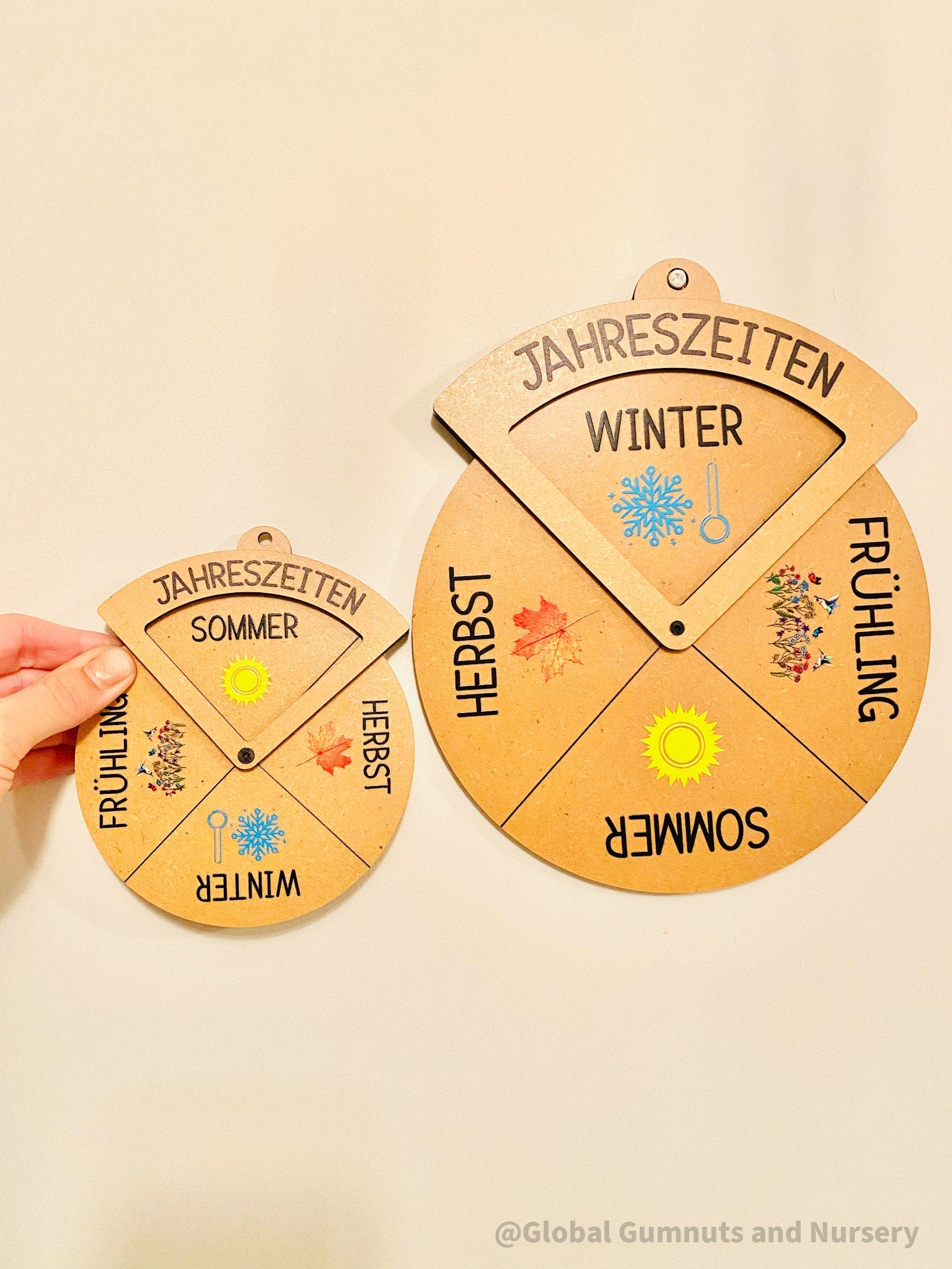 Four Seasons Spinner Dial Wheel: Educational wheel for teaching seasons.
