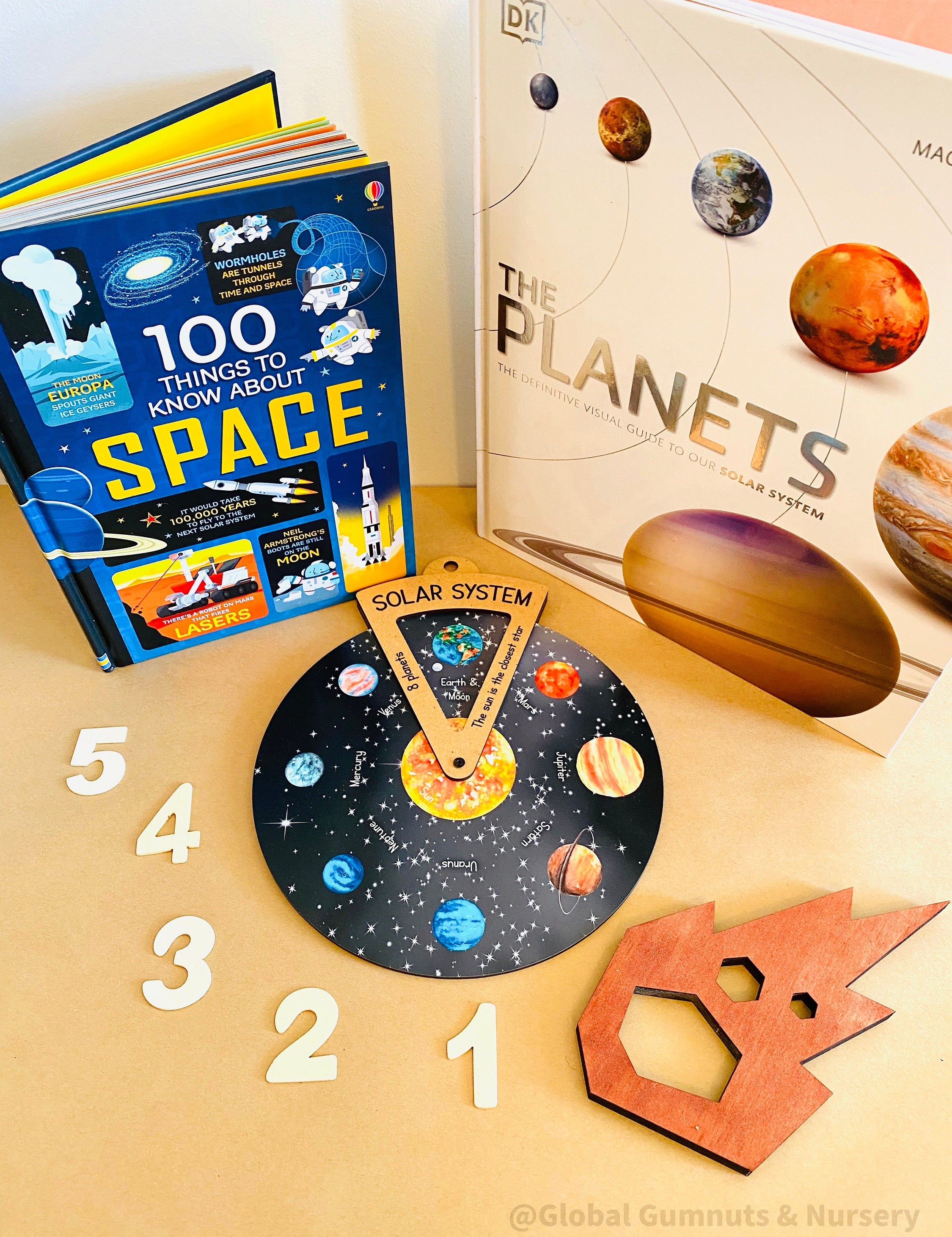Solar System Spinner Dial: Educational wheel with planets and a viewer window for exploration.