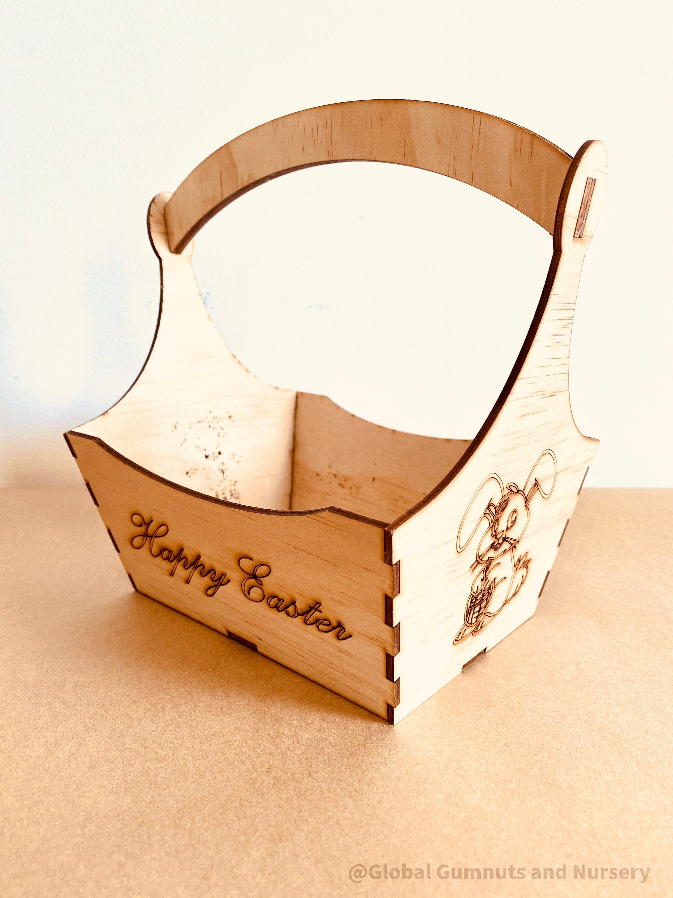 Engraved Easter Egg Basket: Easter egg holder with engraved details, perfect for egg hunts.