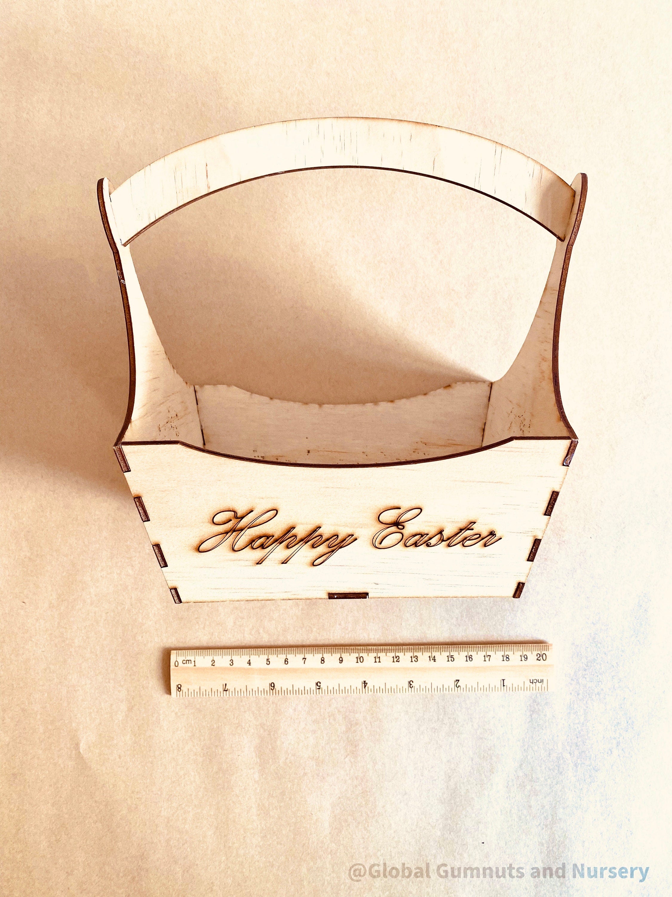 Engraved Easter Egg Basket: Easter egg holder with engraved details, perfect for egg hunts.