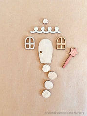 Fairy Garden Wooden Embellishment Set – 11 Pieces: Explore creativity with these 11 wooden embellishment pieces, perfect for decorating and crafting fairy gardens.