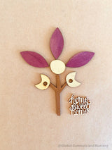 Ensemble d'embellissements floraux en bois