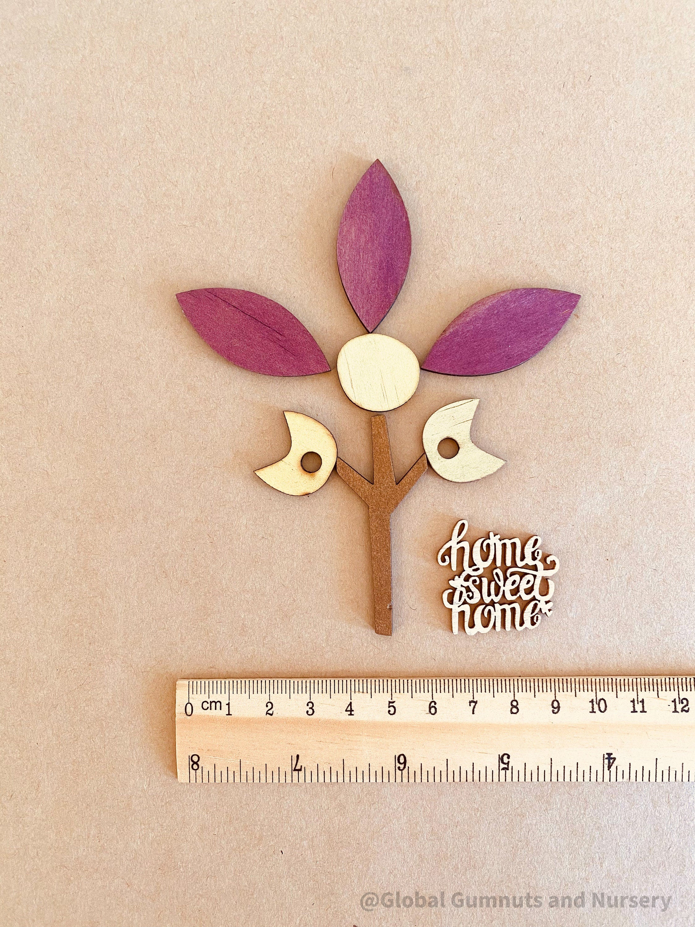 Floral Wooden Embellishment Set: Create floral designs with this decorative wooden set.