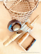 Ensemble de paniers de jeu de plage en bambou
