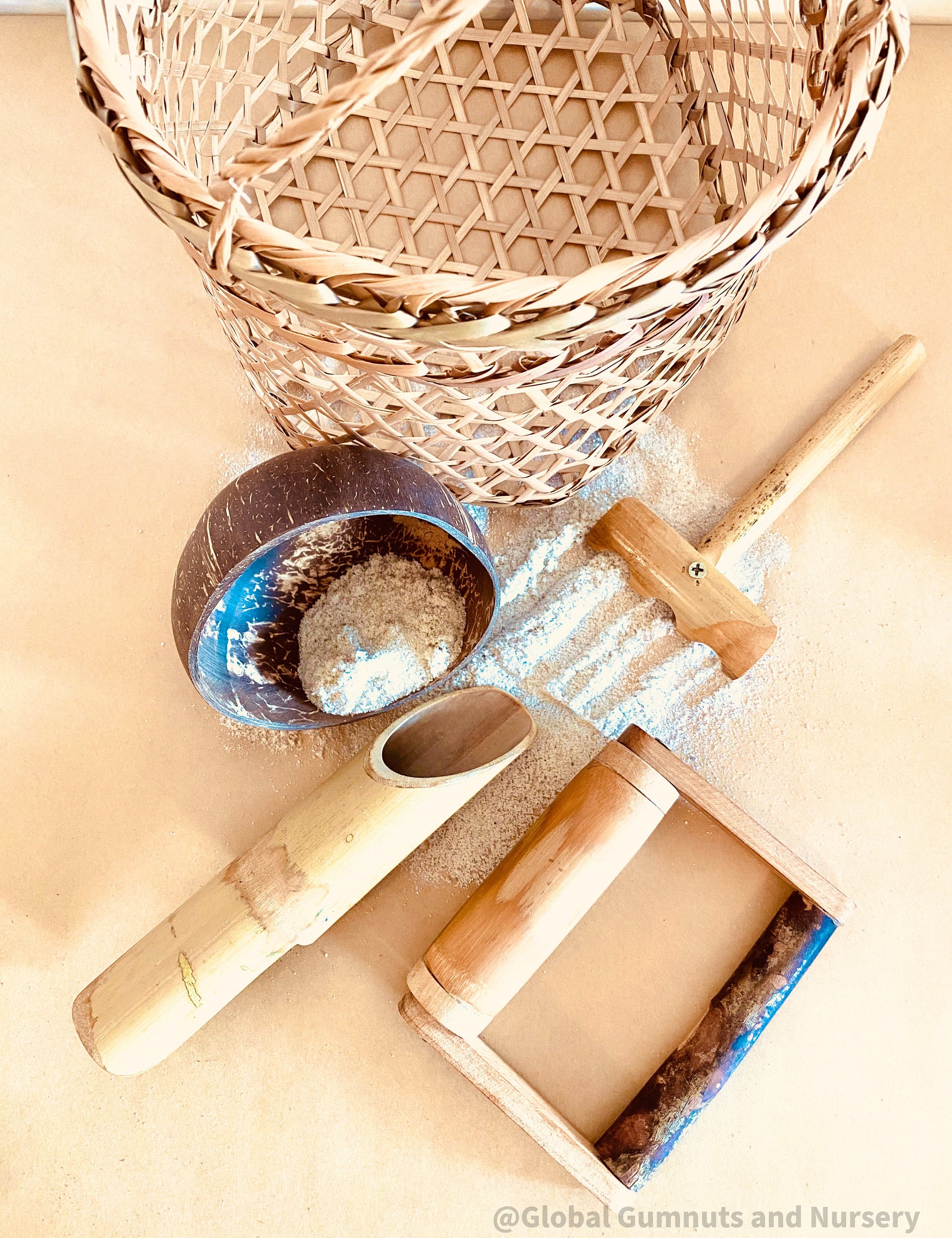 Bamboo Beach Play Basket Set: Eco-friendly play basket with beach essentials.