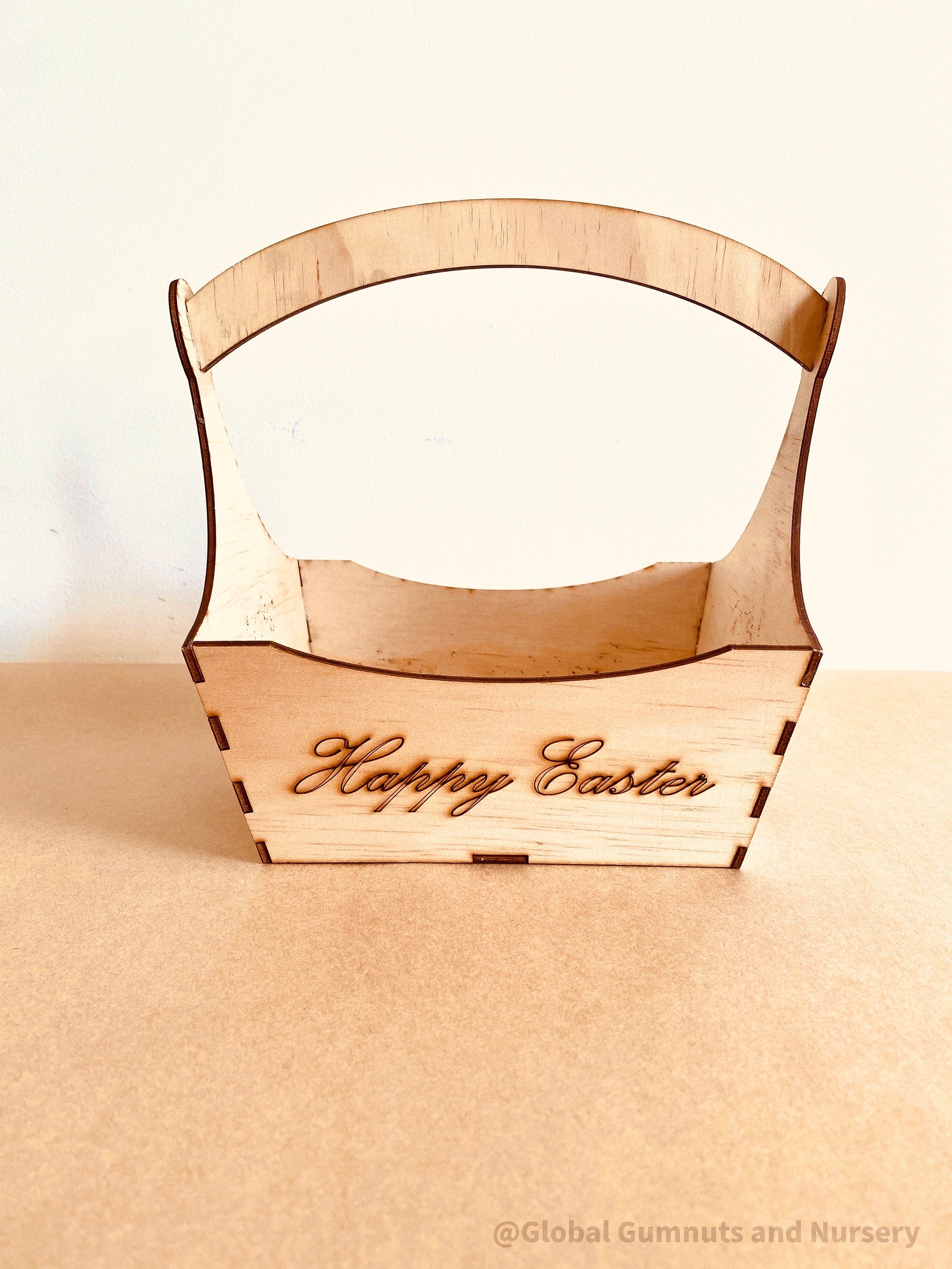 Engraved Easter Egg Basket: Easter egg holder with engraved details, perfect for egg hunts.
