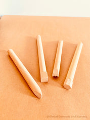 Wood Pattern Makers Set: Set of wooden tools for creating patterns and textures in clay or playdough, perfect for creative play.