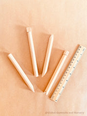Wood Pattern Makers Set: Set of wooden tools for creating patterns and textures in clay or playdough, perfect for creative play.