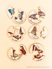 Australian butterfly jigsaw puzzle set, crafted from timber and designed to celebrate native Australian fauna. A perfect educational toy!