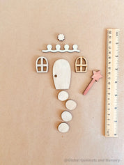Fairy Garden Wooden Embellishment Set – 11 Pieces: Explore creativity with these 11 wooden embellishment pieces, perfect for decorating and crafting fairy gardens.