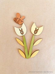 Floral Wooden Embellishment Set – 9 Pieces: A versatile 9-piece floral-themed wooden embellishment set for creative crafting and design.